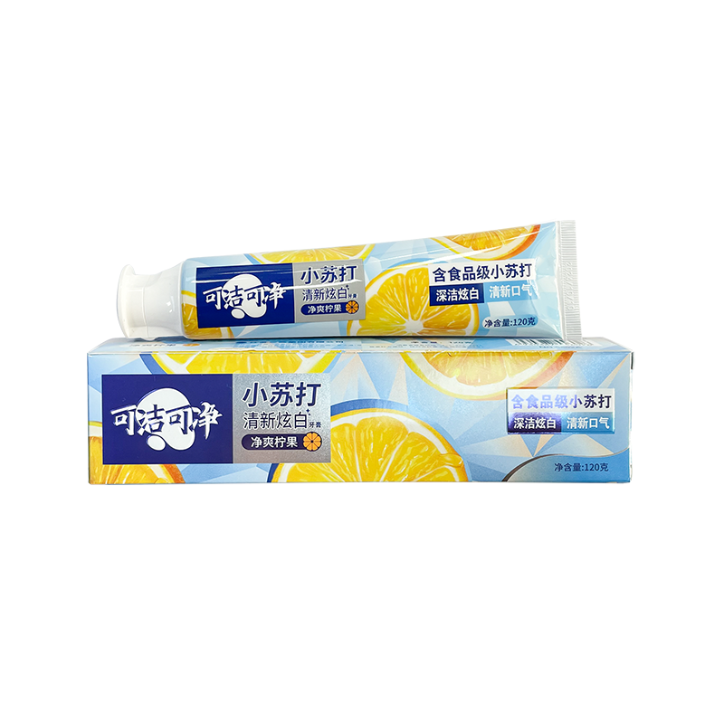 Alb -strălucitor alb curat curat fructe de lămâie de copt de sodiu pentru adulți paste de dinți